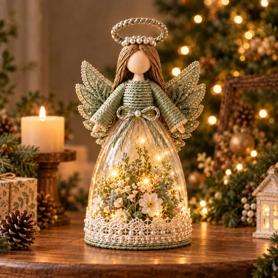 🌸 Lighted Floral Angel Figurine – Warm LED Guardian Angel Decor & Meaningful Gift