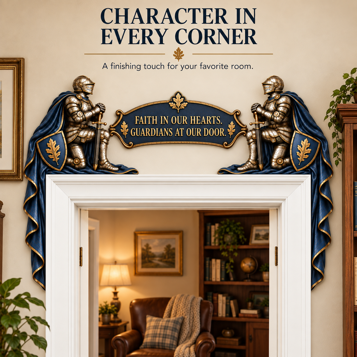 'Guardians at Our Door' – Epic Medieval Knight Door Frame Decor Set 🛡️🏰