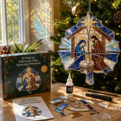 🎄Beginner-Friendly 3D Christmas Iridescent Suncatcher DIY Kit | Complete Kit with Glass-Style Panels, Metal Frames, Hanging Chain, Tools & Step-by-Step Guide Included 💕