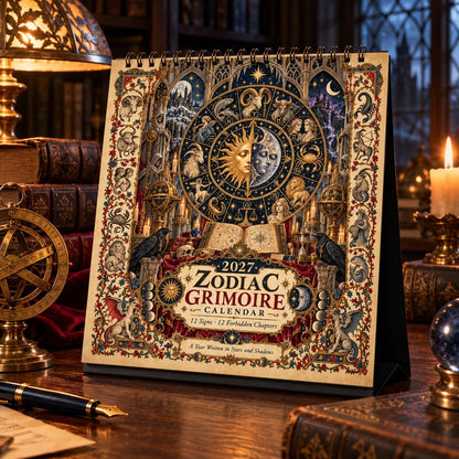 ⏳ Last Day 49% OFF – 🔮 2027 Zodiac Grimoire Desk Calendar | 12 Medieval-Inspired Zodiac Artworks for Astrology & Gothic Art Lovers ✨