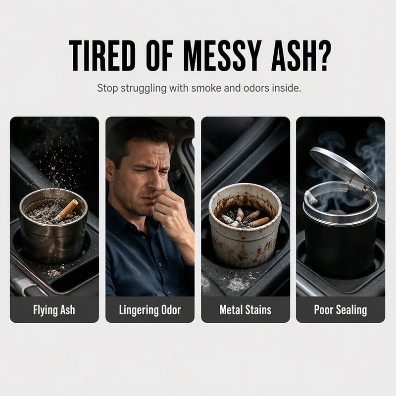 Rotating Car Ashtray with Ceramic Inner Liner