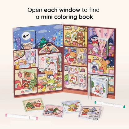 🎄LAST DAY 50% OFF - 🎁🎨 24-Day Christmas Countdown Mystery Box mini Coloring Book Set
