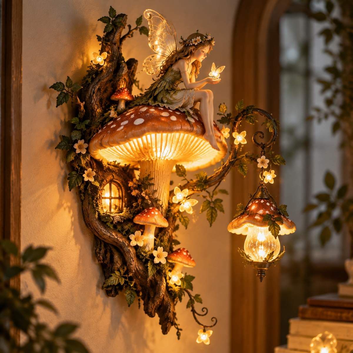 ⏰Last Day 50% OFF🧚✨ Enchanted Mushroom Fairy Wall Light 🍄🌿