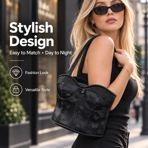 🖤👜 Corset-Style Handbag — Bold Lace-Up Design with a Chic Gothic Edge!