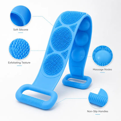🖐Long double-sided silicone bath scrubber