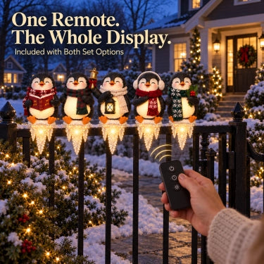 🎁Last Day 49% OFF🎄Lighted Penguin Icicle Window Ledge Set