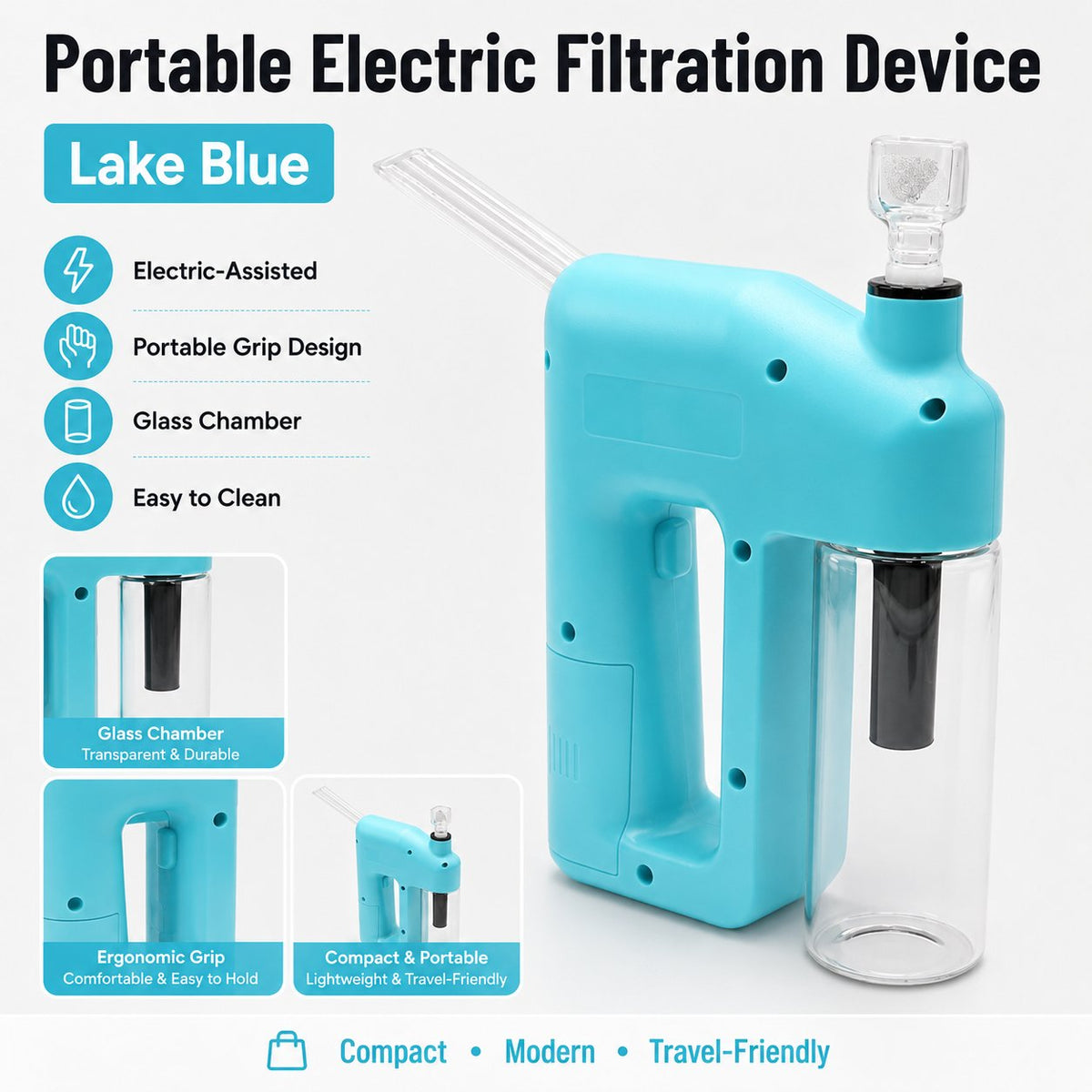 ⚡ LAST DAY 49% OFF – Portable Handheld Electric Filtration Device | Compact Glass Chamber Design with Electric-Assisted Operation & 6 Color Options ✨