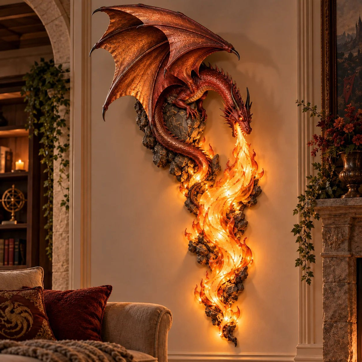 🐉 Dragonfire Guardian Wall Sconce – A Legendary Flame Awakens On Your Wall 🔥