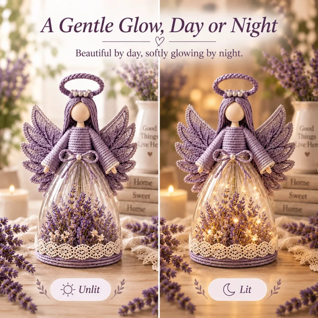 🌸 Lighted Floral Angel Figurine – Warm LED Guardian Angel Decor & Meaningful Gift