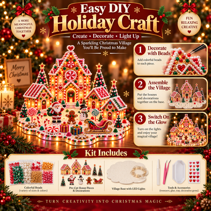 🎃 3D DIY Halloween Village Diamond Art Kit – Spooky Miniature Craft & Holiday Decor