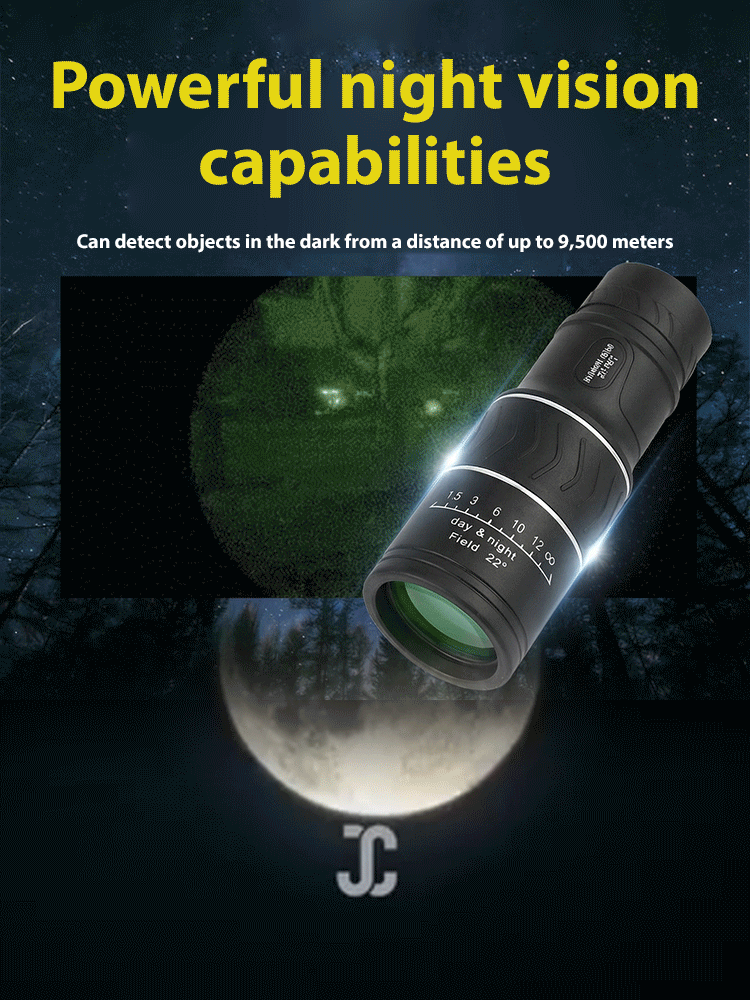 ⭐ 16x52 High Definition Monocular Telescope with Smartphone Adapter ⭐ Waterproof FMC Multi Layer Lens⭐ Portable Long Range Observation Tool ⭐