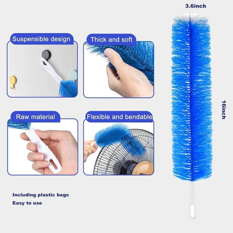 🧼💧3-Pack Bendable Microfiber Duster Set | Flexible Cleaning for Ceiling Fans & Gaps 🏠