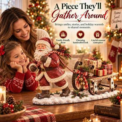 🎁 Santa’s Christmas Sleigh Farmhouse Table Decor