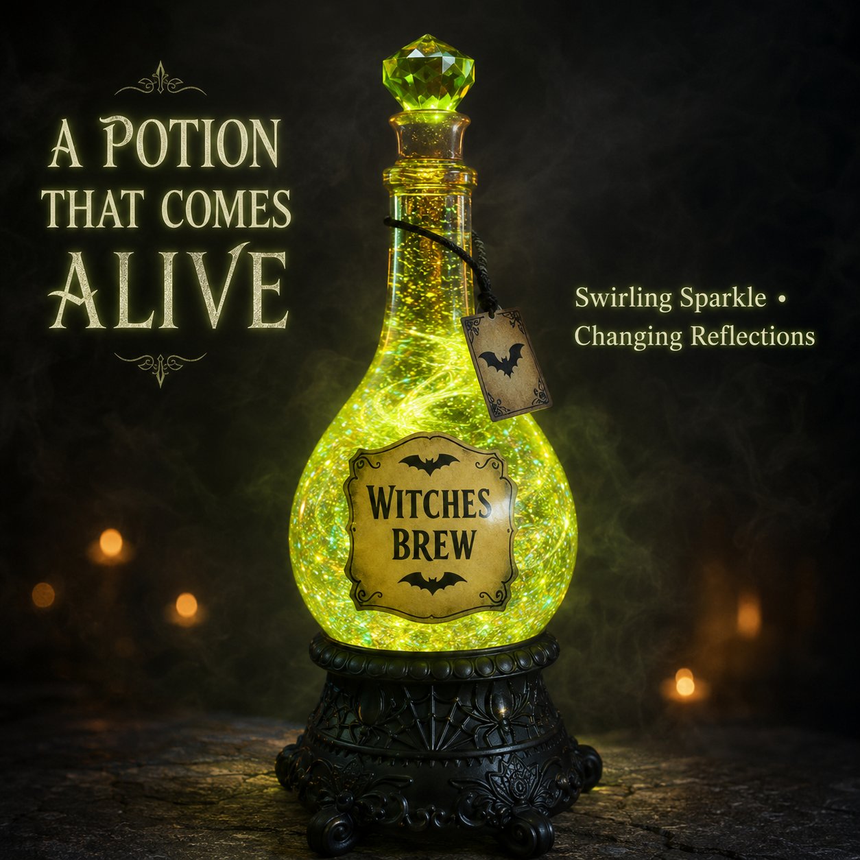 🔥Last Day 49% OFF -🧙✨Lighted Witches’ Brew Poison Bottle Glitter Globe(✨Same as the video)