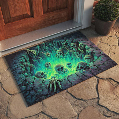 🎃 3D Halloween Horror Floor Mat – Spooky Skull Illusion Door Rug