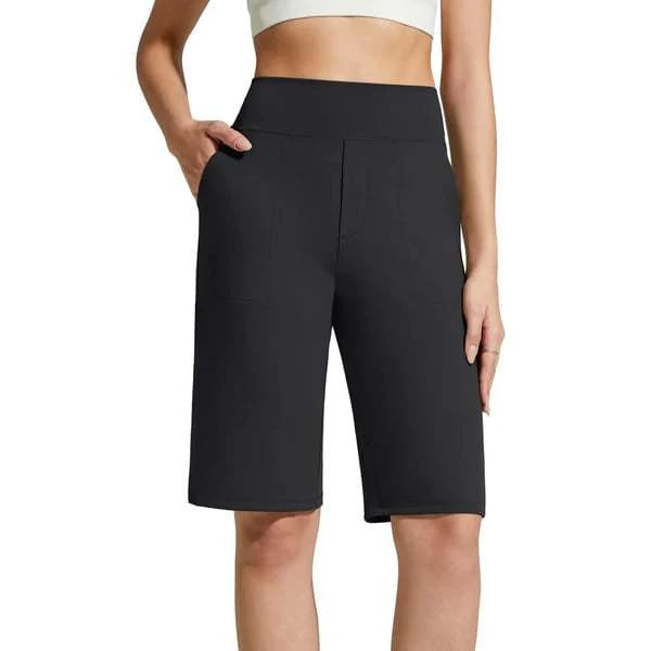 🩳 ✨ Women's Stretch Walking Shorts – 4-Way Stretch, High-Rise, Knee-Length 🚶‍♀️