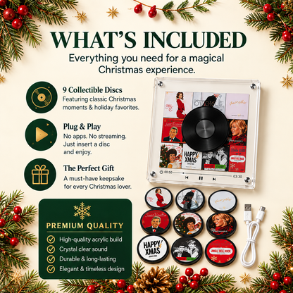 🎵 NFC Vinyl Music Player – Personalized Christmas Song Disc Gift