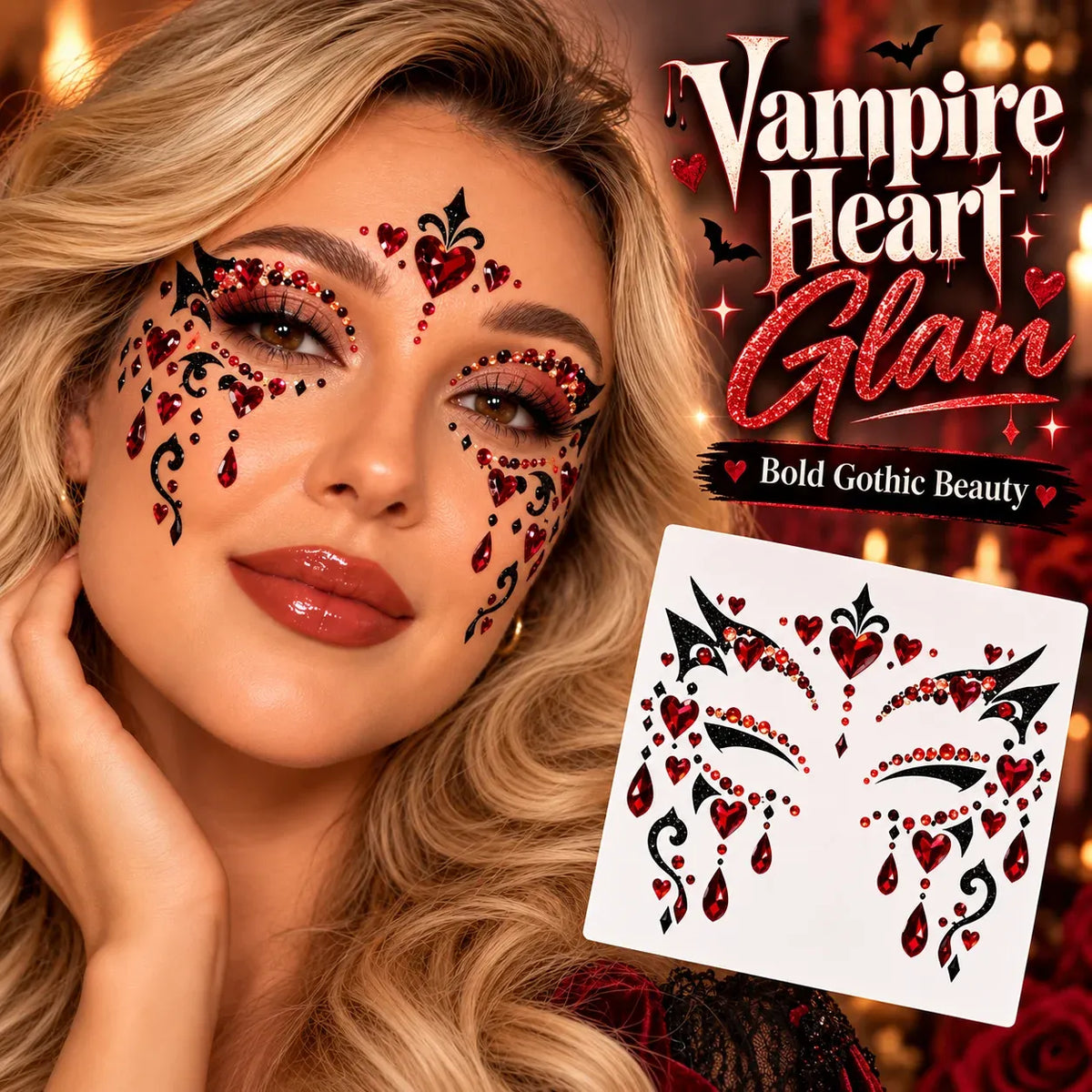 ✨🎃 Halloween Face Gem Stickers – Easy Costume & Party Glam