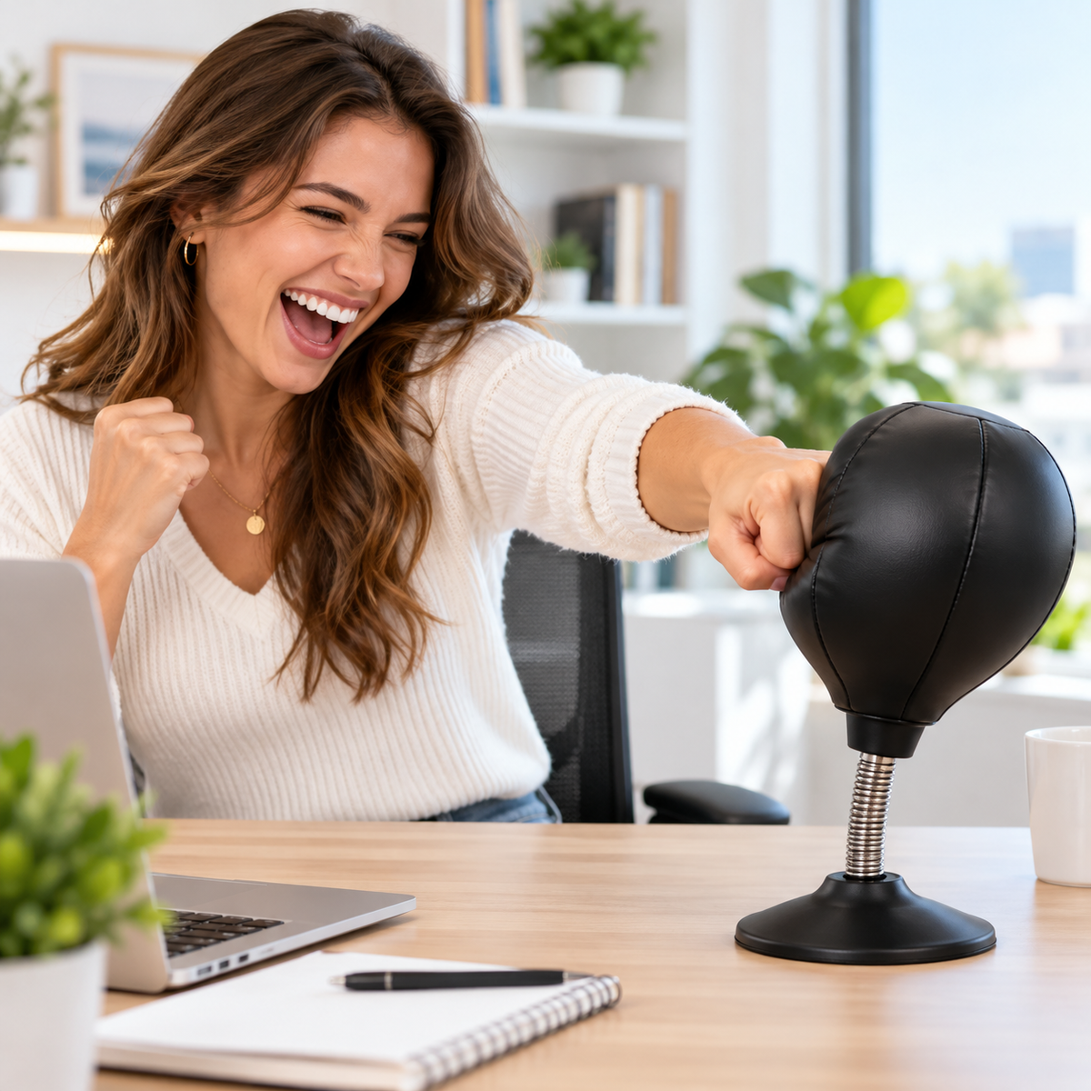 🥊 Bavixa.com™ Desktop Punching Bag – Stress-Busting Desk Toy with Suction Base
