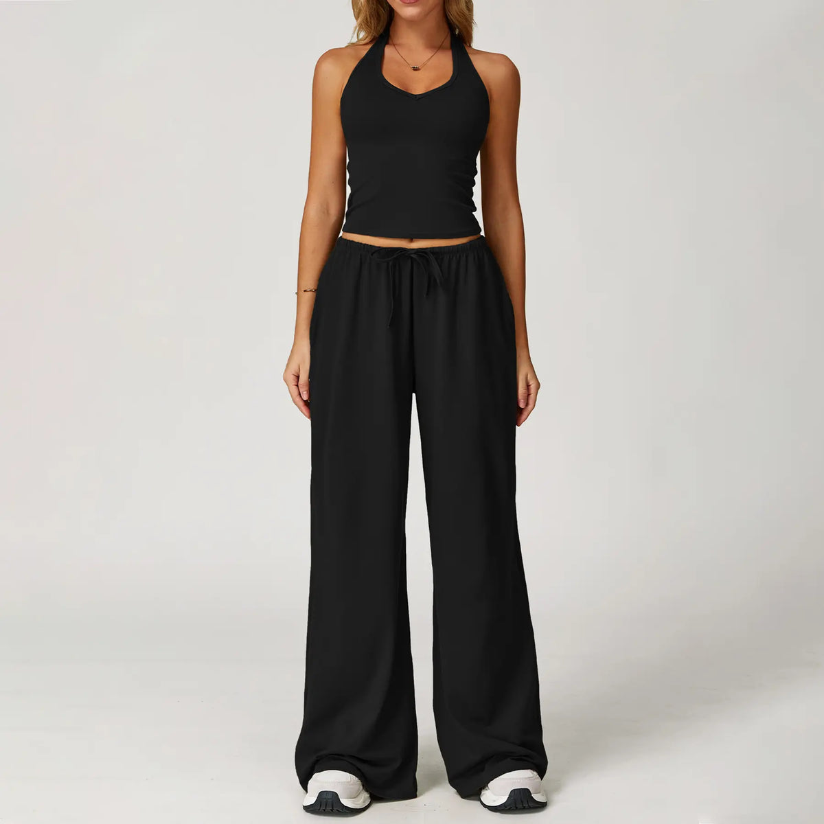 Women's 2-Piece Athleisure Outfits - Polyester-Silk Fitted Summervibe Sweatsuit