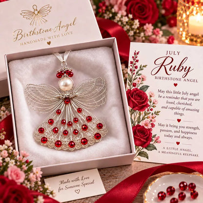 👼Handmade Birthstone Angel Wire Ornament |12 Meaningful Birthstone Colors with Keepsake Card ✨