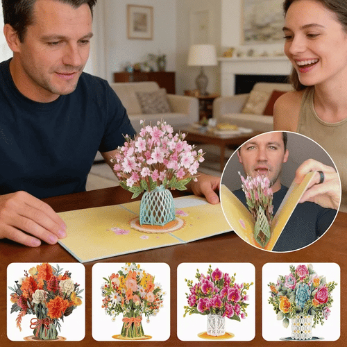 🏆50K+ SOLD! 🌼💌 Forever-Blooming 3D Flower Pop-Up Card– Personalized Love Message & Everlasting Bloom 🎁