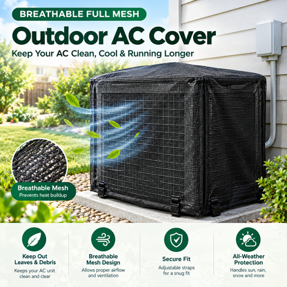 ⏳ Last day save 49%-❄️-Heavy-Duty Mesh AC Cover – All-Season Outdoor Protection