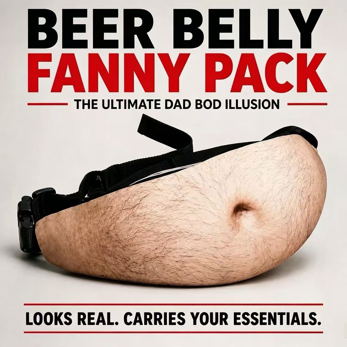 Funny Dad Bod Fanny Pack – Hilarious 3D Gag Gift Waist Bag