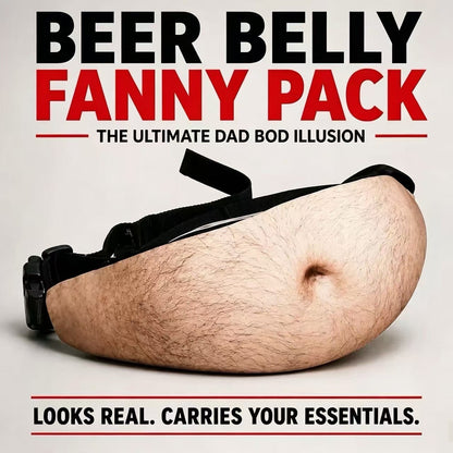 Funny Dad Bod Fanny Pack – Hilarious 3D Gag Gift Waist Bag