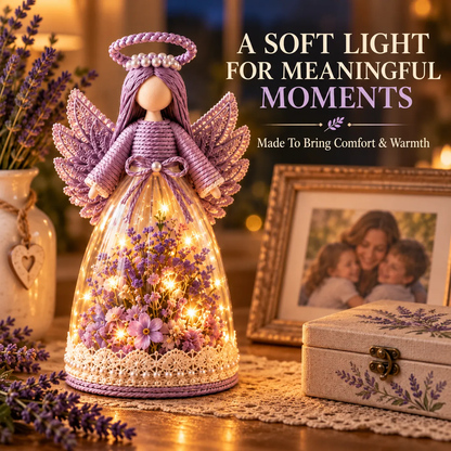 🌸 Lighted Floral Angel Figurine – Warm LED Guardian Angel Decor & Meaningful Gift