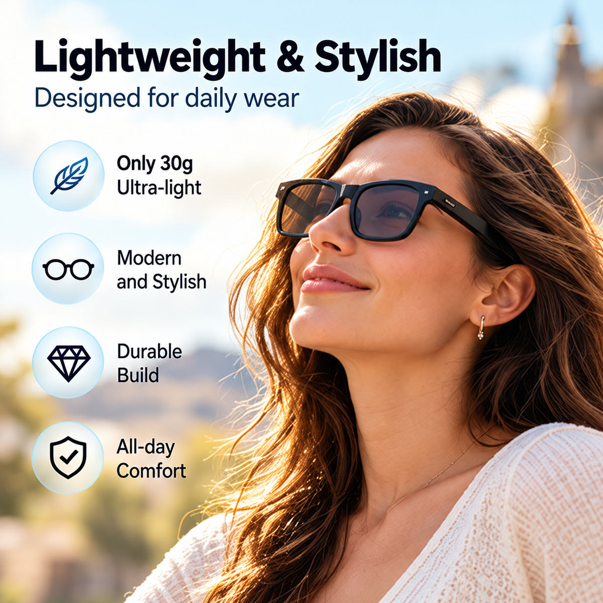 🌍👓 AI Smart Translation Glasses – 164+ Languages, Music, Calls & Everyday Wear