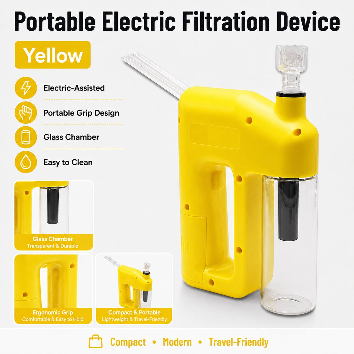 ⚡ LAST DAY 49% OFF – Portable Handheld Electric Filtration Device | Compact Glass Chamber Design with Electric-Assisted Operation & 6 Color Options ✨