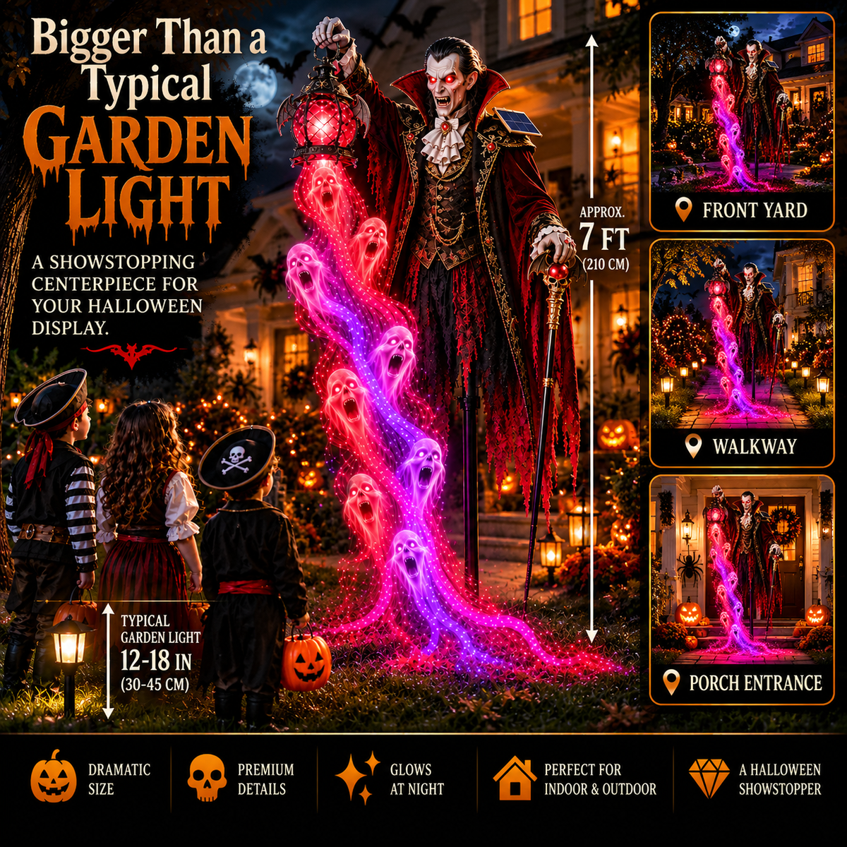 🎁 Today Only: 50% OFF 🎁🧛 Vampire Lord Crimson Soul Solar Garden Light