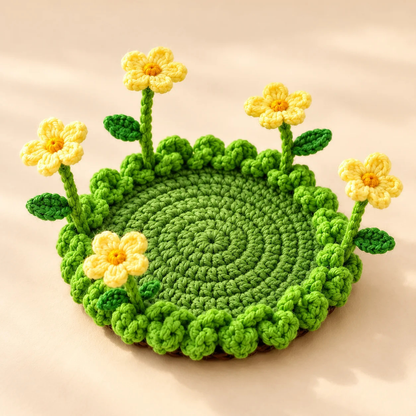🌸Handmade Crochet Floral Coaster | Everlasting Table Art 🌸