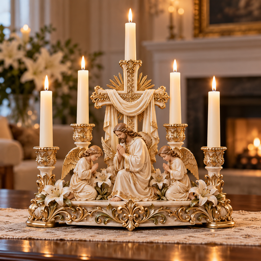 🕯️Lasy Day 49% Off🎁 Light of His Presence — Sacred Christian Candleholder 🤍