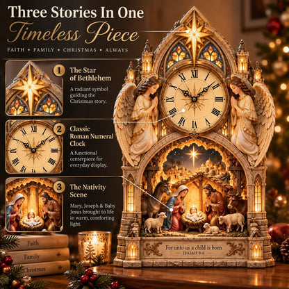 🎉 50% Off Sale ✝️ Bethlehem Nativity Cathedral Clock – A Glowing Tribute to the Christmas Story