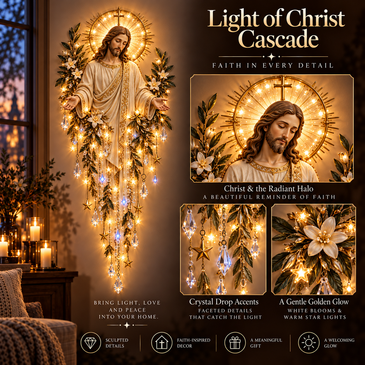 🔥 LIMITED-TIME 50% OFF✝️Jesus, Angel & Nativity Lighted Wall Light Décor