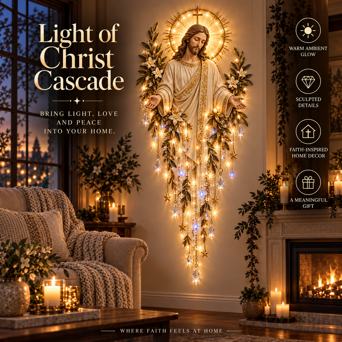 🔥 LIMITED-TIME 50% OFF✝️Jesus, Angel & Nativity Lighted Wall Light Décor