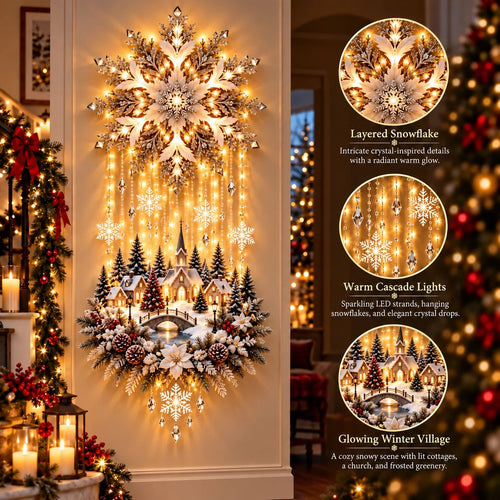 🔥Christmas Snowflake Village Lighted Wall Decor