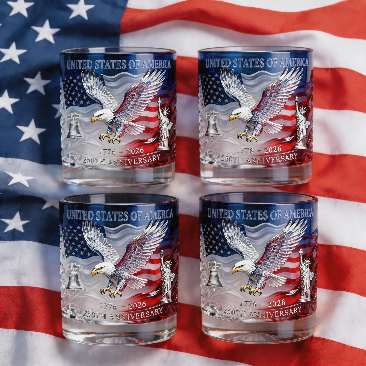 🎁Limited Edition 2026 USA 250th Anniversary Commemorative Glass – 1776-2026 Heritage Edition
