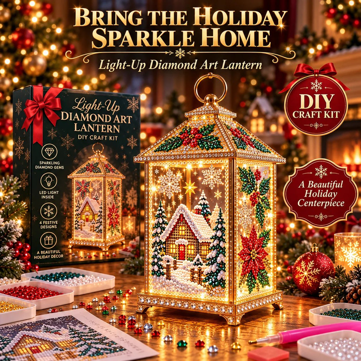 ✨🎁 Christmas Glow™ — DIY Light-Up Diamond Art Lantern