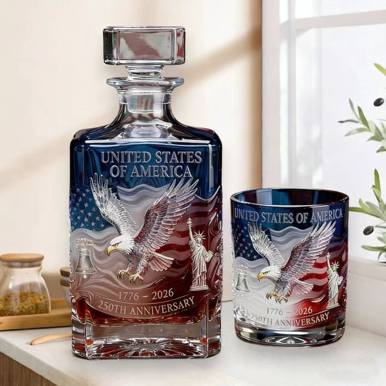 🎁Limited Edition 2026 USA 250th Anniversary Commemorative Glass – 1776-2026 Heritage Edition