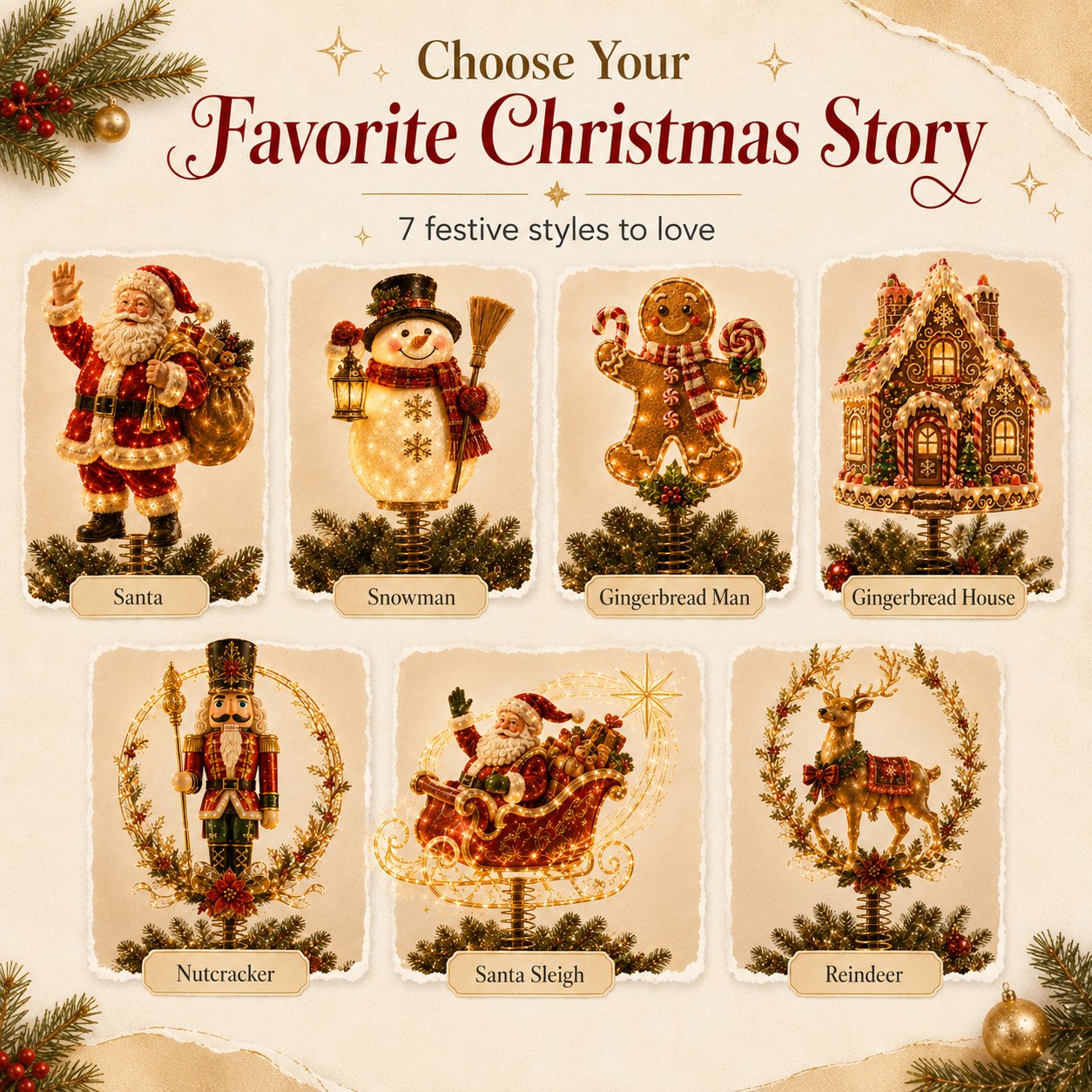 ⏳ Last Day 49% OFF – 🎅  Lighted Christmas Tree Topper Collection ✨