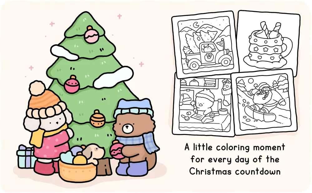🎄LAST DAY 50% OFF - 🎁🎨 24-Day Christmas Countdown Mystery Box mini Coloring Book Set