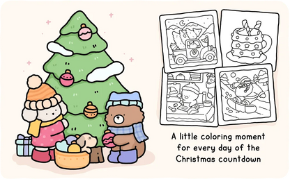 🎄LAST DAY 50% OFF - 🎁🎨 24-Day Christmas Countdown Mystery Box mini Coloring Book Set