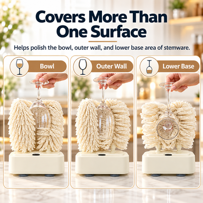 🍷 Electric Wine Glass Polisher & Dryer – Dual-Head Automatic Glassware Polishing Machine