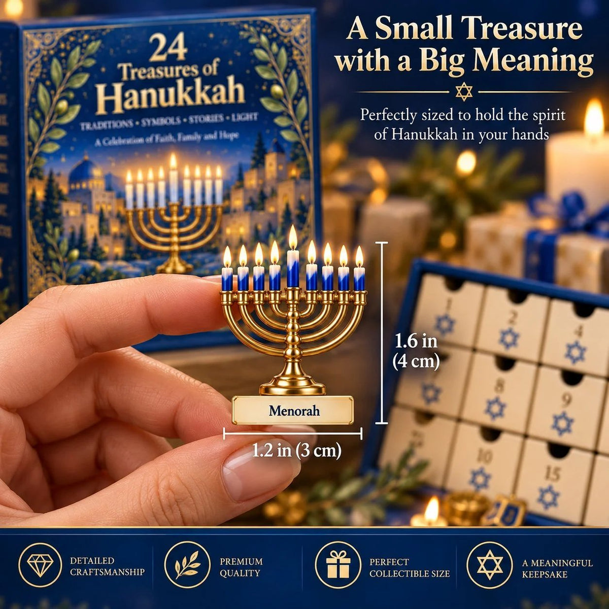 🕎24 Treasures of Hanukkah – Traditions, Symbols & Light Countdown Calendar
