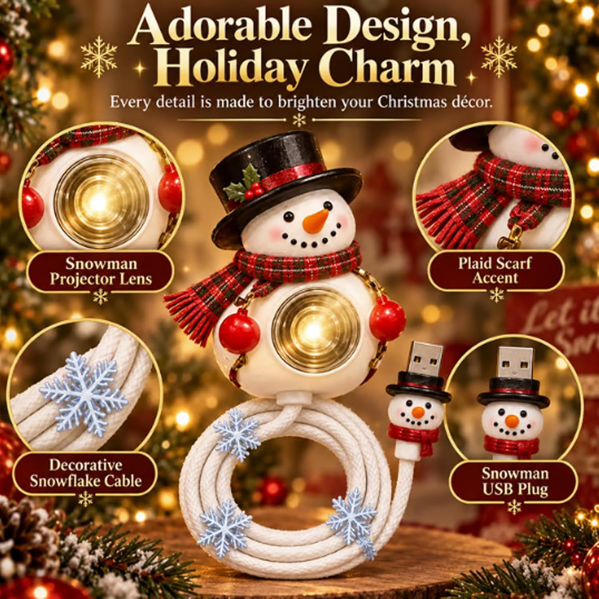🎄 Plug & Play Christmas Tree Projector – 6 Festive Scenes for Walls & Ceilings ✨