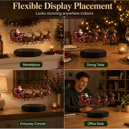 🎅 Floating Santa Sleigh with 4 Reindeer – Magnetic Levitation Christmas Display 💗Buy Two Free Shipping