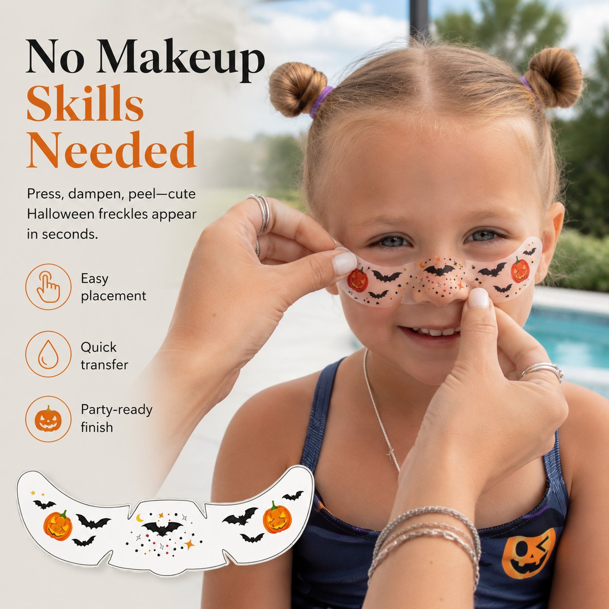 🎃 Halloween Freckle Face Tattoos – 6 Spooky-Cute Designs